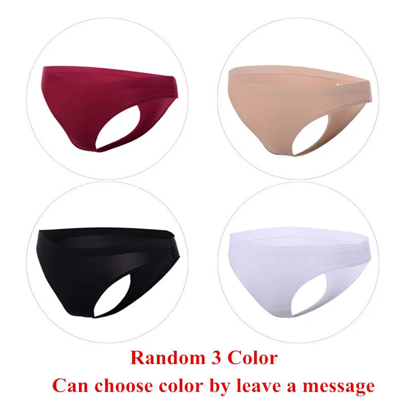 Random 3 Color 3 шт./упак. женские стринги Бесшовные шелк женские сексуальные трусики Большой размер дамские стринги трусы женское сексуальное нижнее белье - Цвет: Random 3 Color
