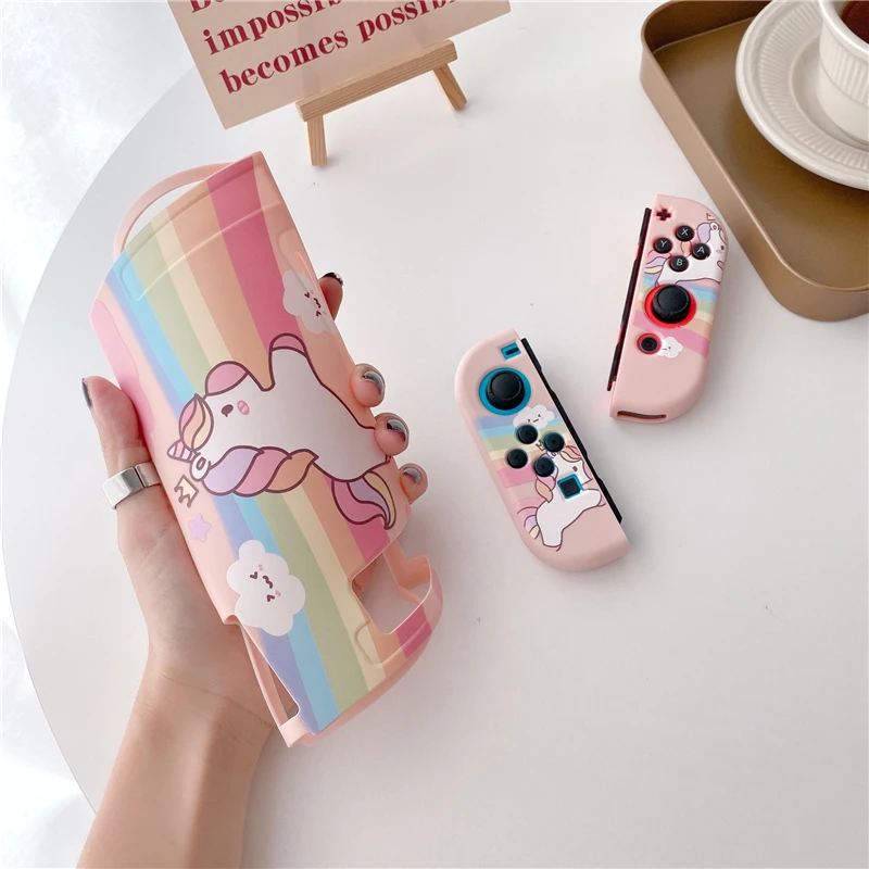 Cute Cartoon Anime Case For Nintendo Switch NS Joy Con Controller Shell Kawaii Pink Soft Silicone Protective Cover Accessories images - 6