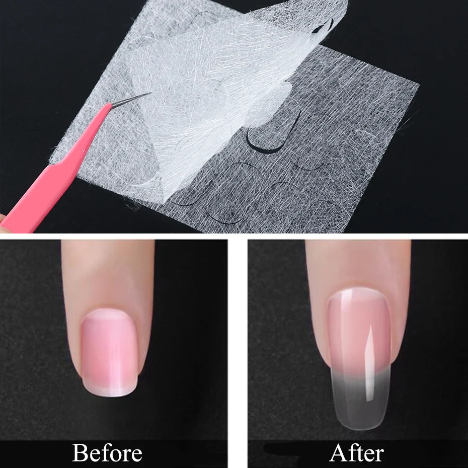 24 шт. Стекловолоконная шелковая форма для наращивания ногтей акриловые накладки