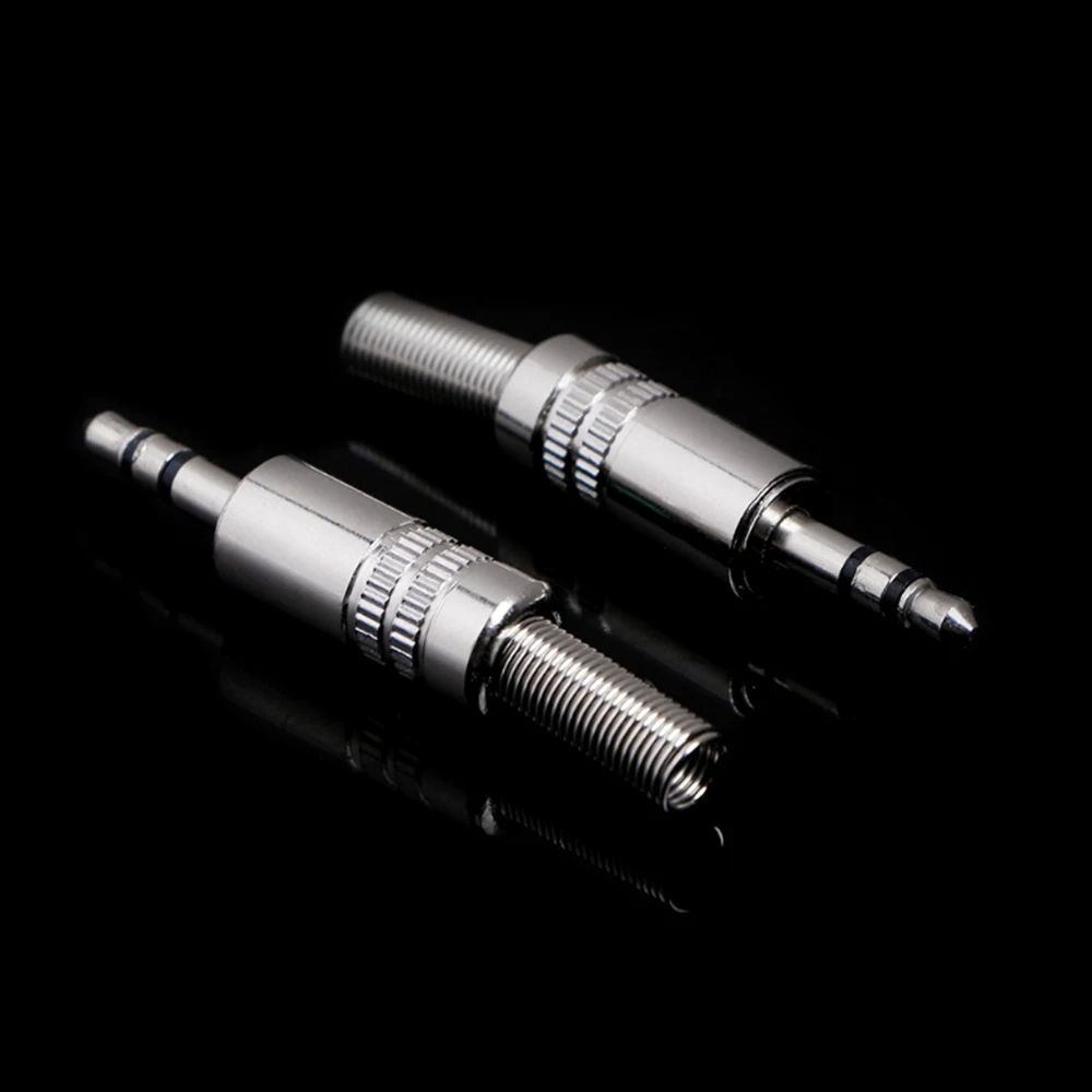 

5Pcs ​Nickel plating 3.5mm 3 Poles Stereo Jack Plug Cable Solder Adapter