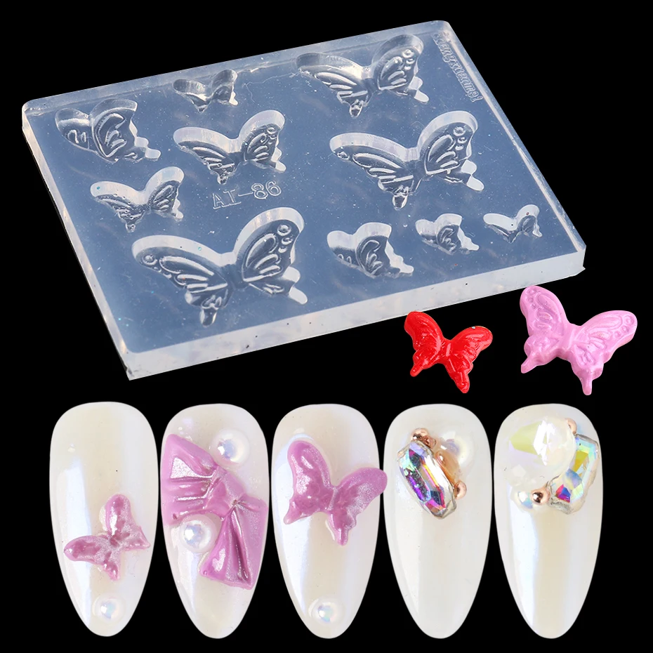 1 шт Nail Art 3D шаблон для вырезания УФ-строитель поли-гель Бабочка платье-пачка с