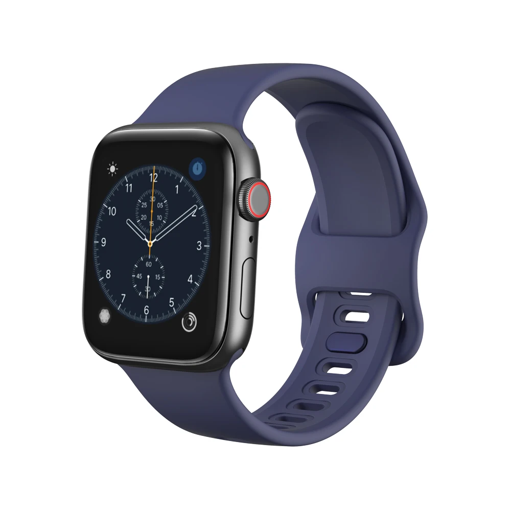 nidnight blue Силиконовый ремешок для Apple watch band 44 мм 40 мм Apple watch 5 4 3 2 1 iWatch band 38 мм 42 мм спортивный жидкий ремешок для часов браслет ремень - Цвет ремешка: nidnight blue