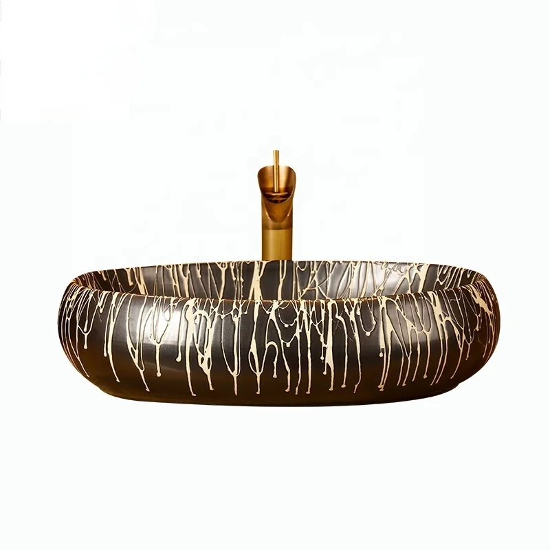 

Vintage Style Ceramic Art Basin Sink Counter Top Wash Basin Bathroom Sink vanities ceramic washbasin