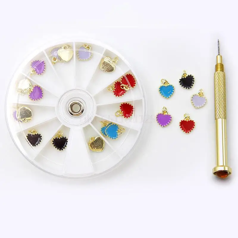 1 Набор смешанных золотых Стразы подвески для ногтей ручное сверло пирсинга