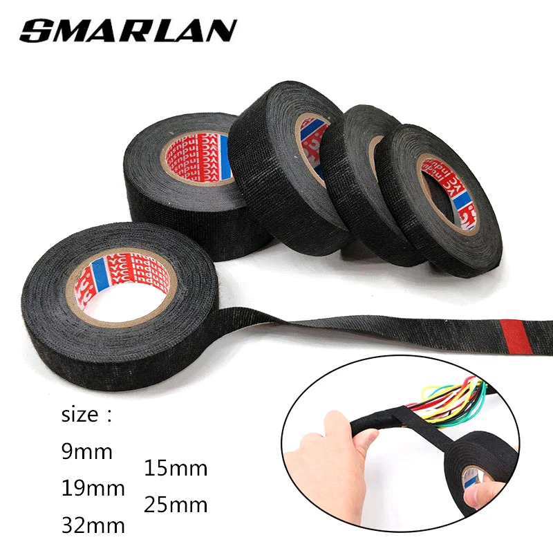 

15meters New Tesa Type Coroplast Adhesive Cloth Tape For Cable Harness Wiring Loom Width 15/19/25MM Length15/25M Electric Tapes