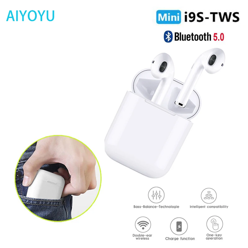 Новинка i9S TWS Mini Bluetooth наушники Беспроводная гарнитура 5 0 стерео спортивные с