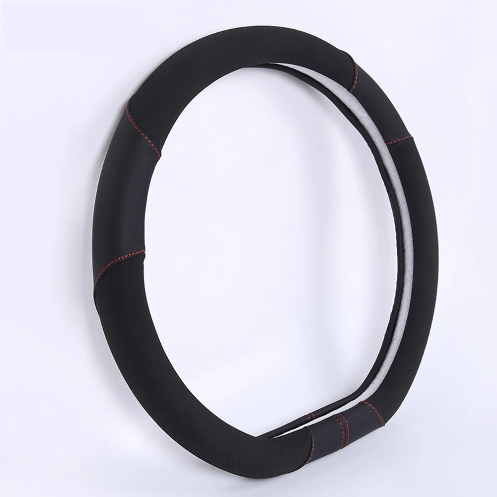 Универсальный 38 см D форма розовый кожаный чехол рулевого колеса автомобиля