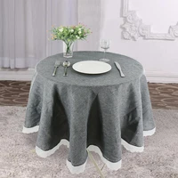 60cm 90cm solid color round table cloth cotton linen kitchen decor elegant hotel party wedding tablecloth table cover