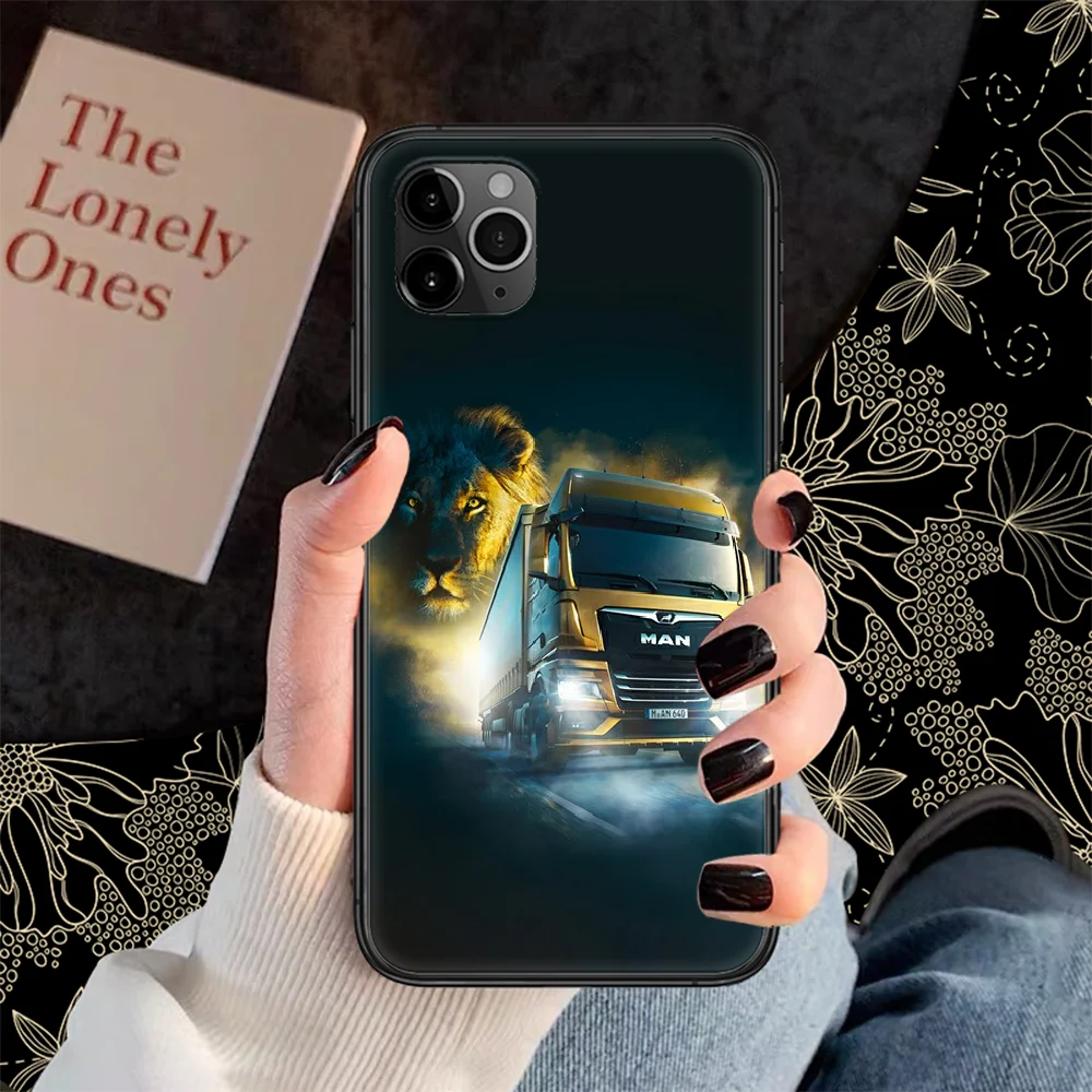 Чехол для телефона Man Trucks для iPhone 5 5s se 2 6 6s 7 8 12 mini plus X XS XR 11 PRO MAX чёрный из материала TPU prime fashion hoesjes on.
