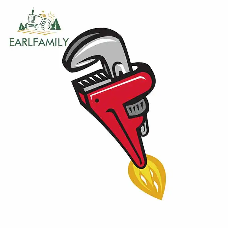 

EARLFAMILY, 13 см x 8 см, забавный гаечный ключ, фотомагнитная наклейка на автомобиль, самодельная виниловая наклейка на заднее ветровое стекло, баг...