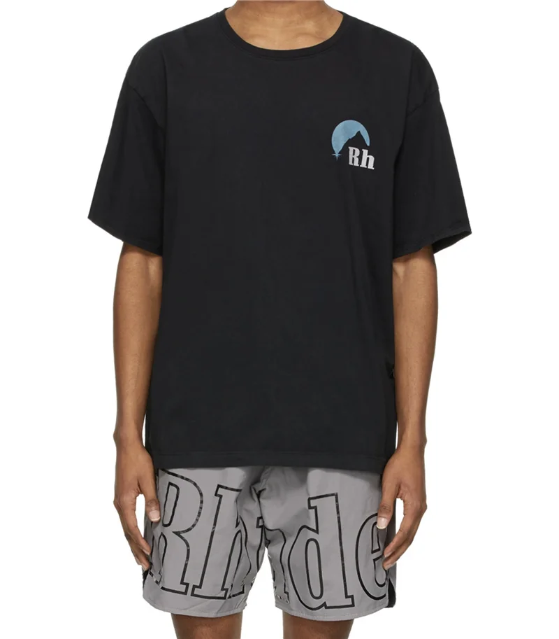 

RHUDE SUNDRY T-SHIRT Men Women 1:1 High-Quality Sun Distressed RH Graphic Printed Rhude Tee Slight Oversize Tops