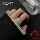 INZATT Настоящее серебро 925 пробы геометрические треугольные Регулируемые кольца для очаровательных женщин минималистичные изящные ювелирные изделия