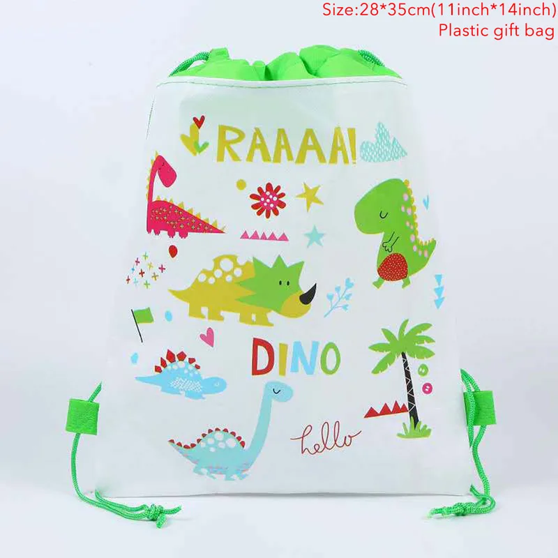 1pc gift bag Вечерние столовые приборы с рисунком динозавра, одноразовые бумажные тарелки, чашки, скатерть, Топпер для торта, с днем рождения, товары для мальчиков - Цвет: 1pc gift bag