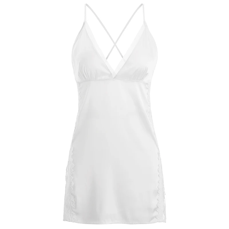 Женская пижама с глубоким V-образным вырезом кружевное шелковое платье для сна