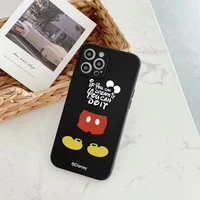 cute cartoon mouse black phone case for iphone 11 12mini 7 8 plus x xr 12 13 pro xs max soft edge shockproof soft silicone capa