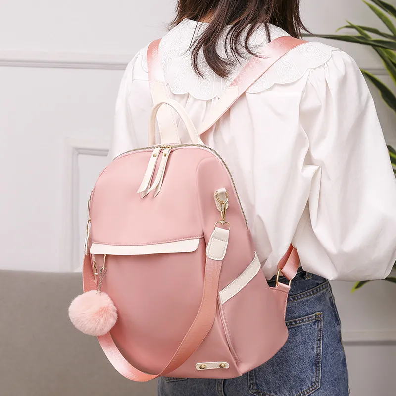 Фото 2021 Женские рюкзаки в стиле преппи кавайная розовая оксфордская дамская сумка