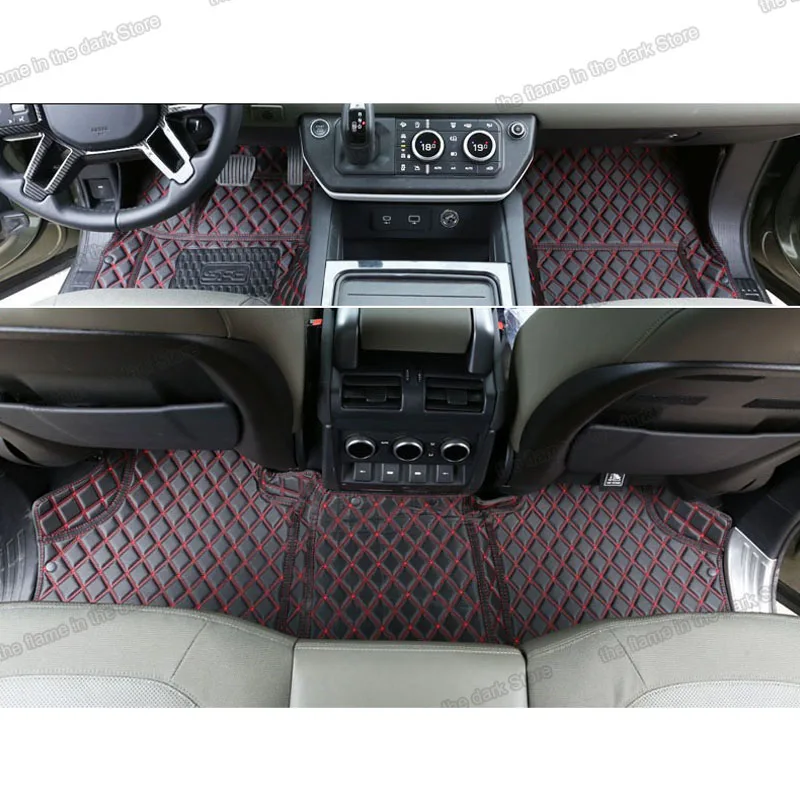 

leather car floor mats for land rover defender L663 2020 2021 2022 accessories interior auto 110 waterproof wearable automobile