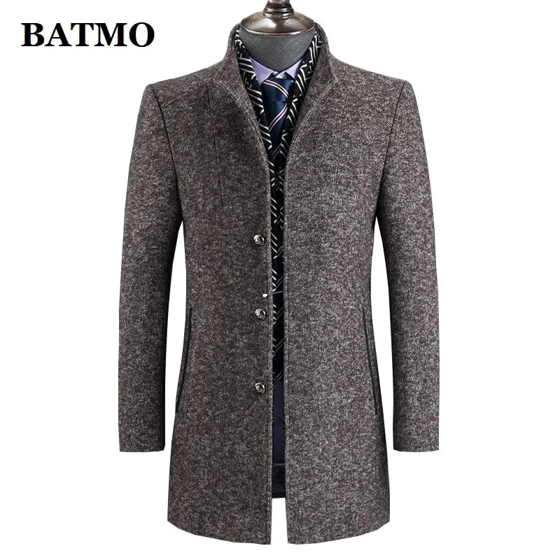 BATMO 2019 Новое поступление зимнее шерстяное толстое пальто для мужчин мужские