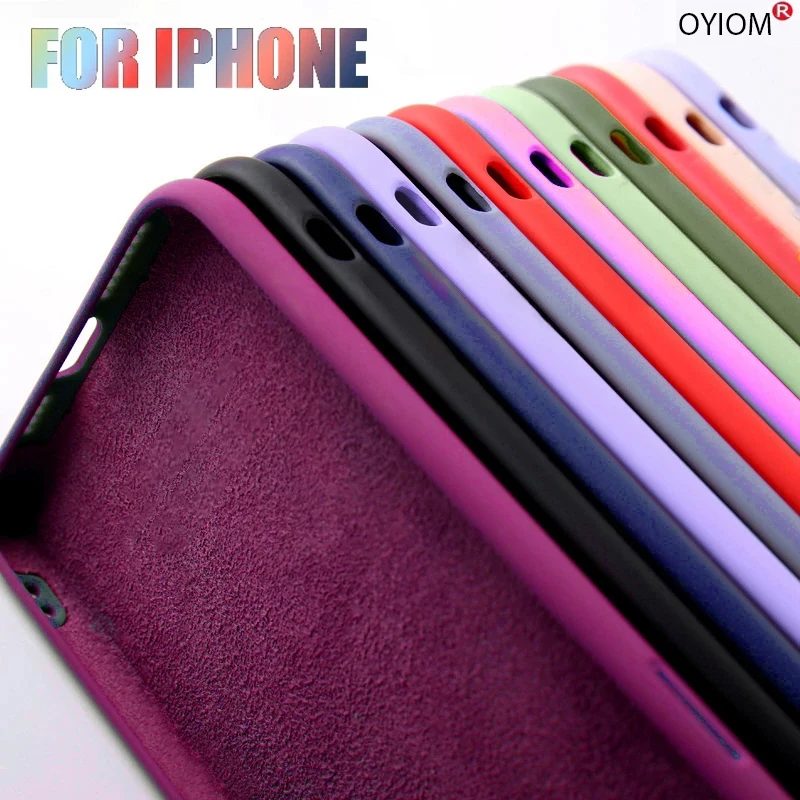 

Original Liquid Silicone Luxury Case For Apple iPhone 11 12 Pro Max 128g mini 7 8 6 6S Plus XR X XS MAX SE Shockproof Case Cover