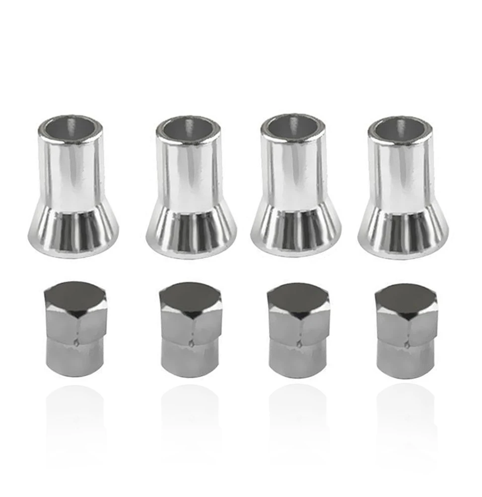 

4Pcs/set TR413 Automobiles Chrome Car Truck Tire Wheel Tyre Valve Stem Hex Caps Case w/ Sleeve Cover Left Right Front Rear