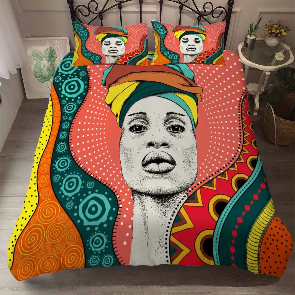 

African Style Pattern Bedding Sets Australia /Europe/USA Full Queen King Size Quilt Duvet Cover Pillow Case 2-3 Pieces Sets