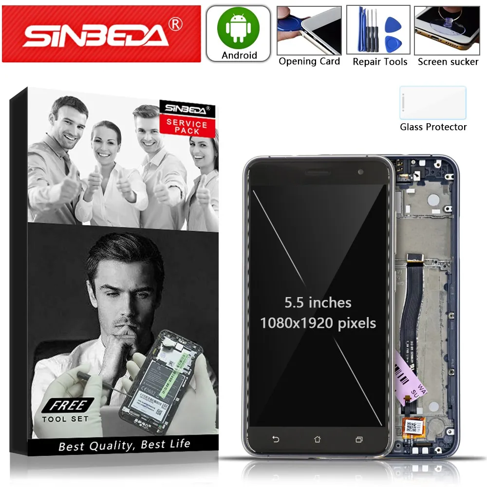 Оригинальный 5 ''для ASUS ZenFone 3 ZE552KL ЖК-дисплей сенсорный экран Рамка дигитайзер