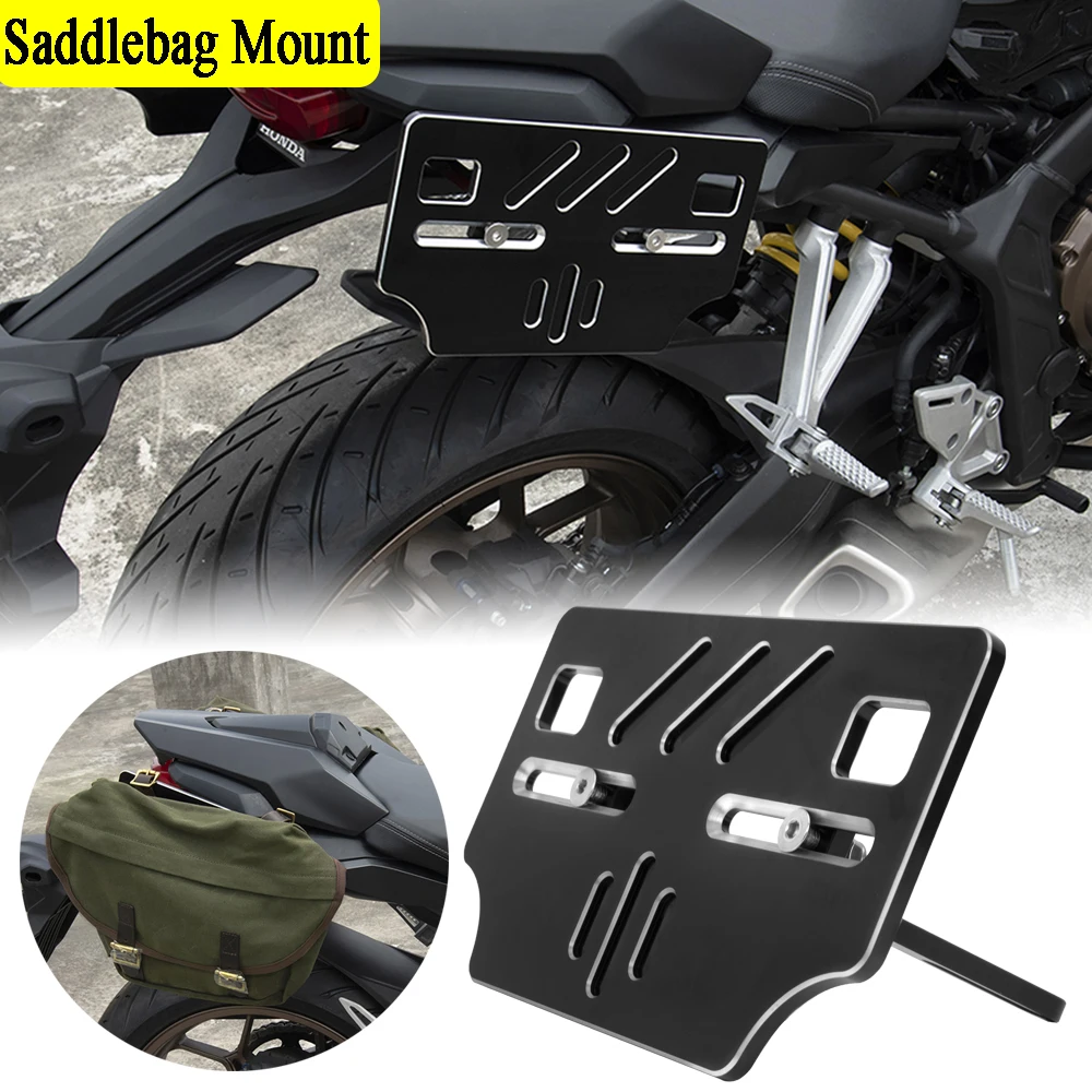 Motorcycle Black Saddle Bag Guard Bracket Mount Side Bag Rail Support Holder Rack Top Case For Honda CBR650R 2019 2020 CB650R
