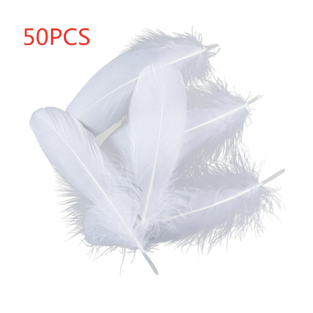 

50pcs White Natural Goose Feathers for crafts Party Crafts DIY Jewelry Decoration Handicrafts 6-8inch/15-20cm Swan Feathers