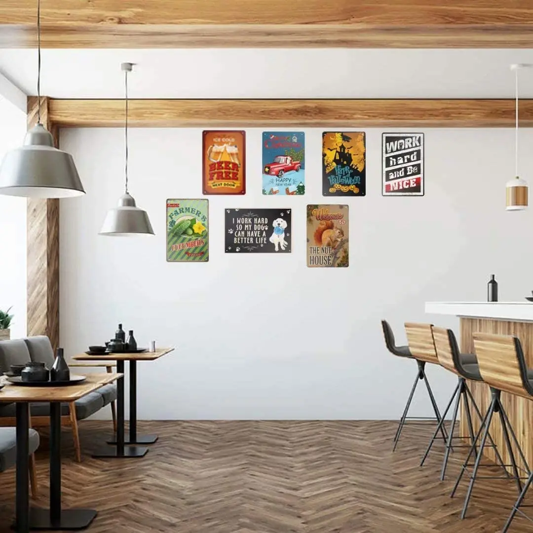 

JUCHen Design Aluminum Metal Sign Wall Art, Print Poster Wall Decoration for Coffee Corner/Cafe/Kitchen Wolcott'S Instant Pain