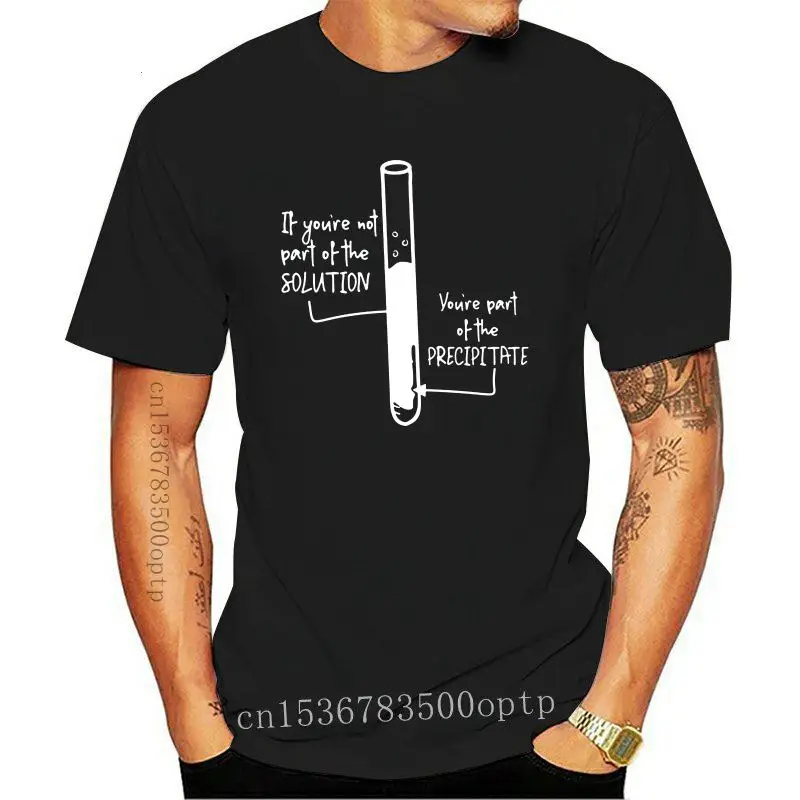 

Футболка мужская с коротким рукавом, решение или осадка, топ для химиков, смешные школьные футболки, химик, уличный стиль