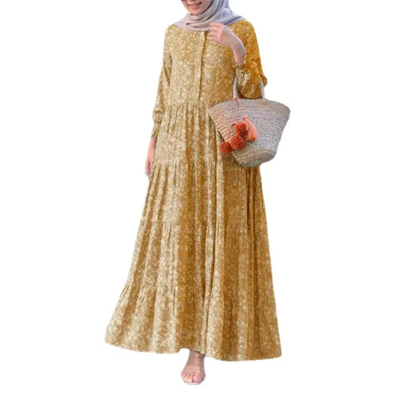 Повседневное женское платье Дубай, женское платье с длинным рукавом, зима 2022, свободная тонкая африканская длинная юбка с принтом Дашики, пл...