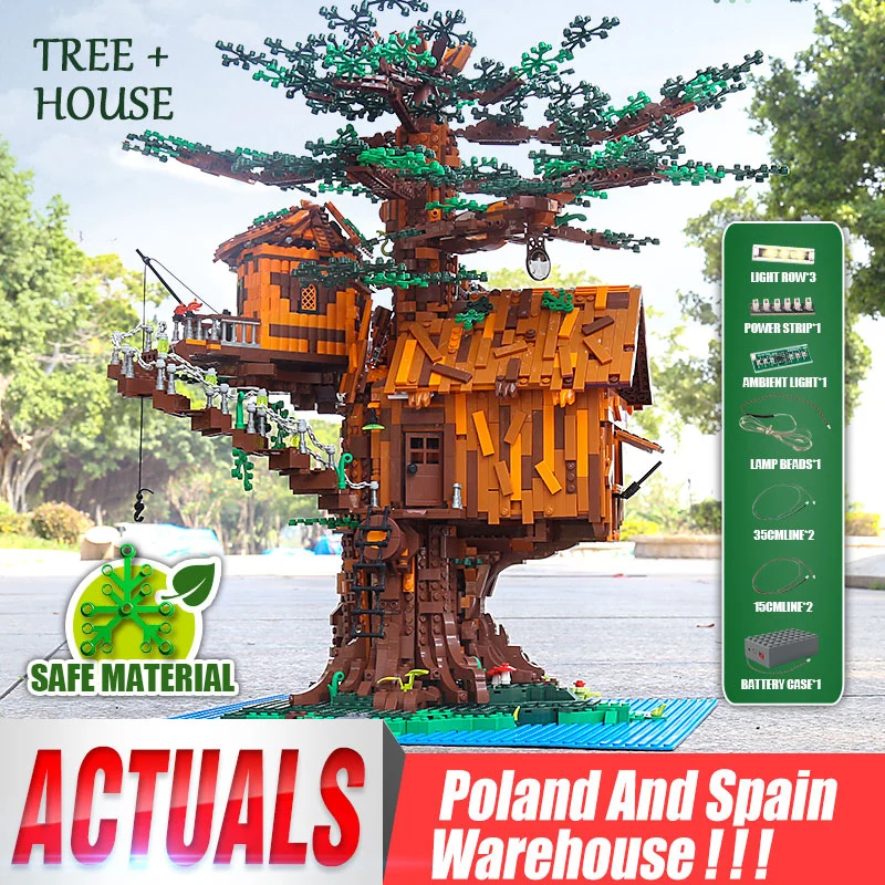

Форма KING 16033 MOC модель домика на дереве со светодиодной подсветкой, строительные блоки в сборе, креативные игрушки, кирпичи, забавные детские...