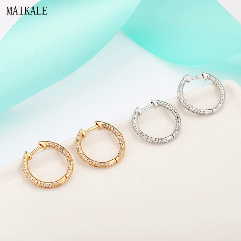 Женские Простые круглые серьги MAIKALE подвески для пирсинга золотого цвета с