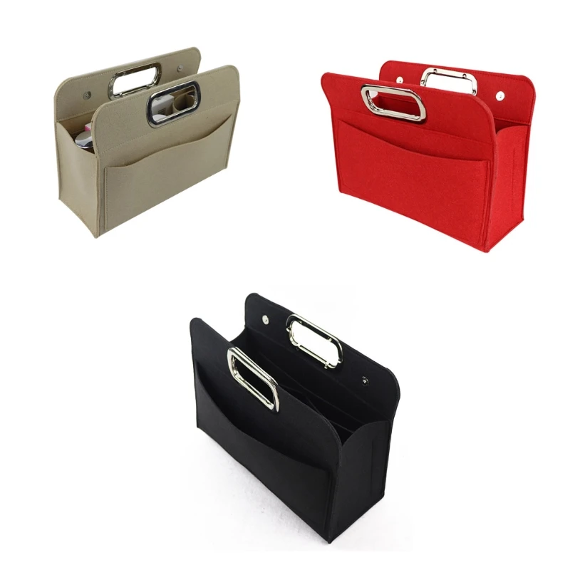 

Insert Bag with Pockets Purse Organizer Handbag Tote Portable Felt File Bags Multi Pocket