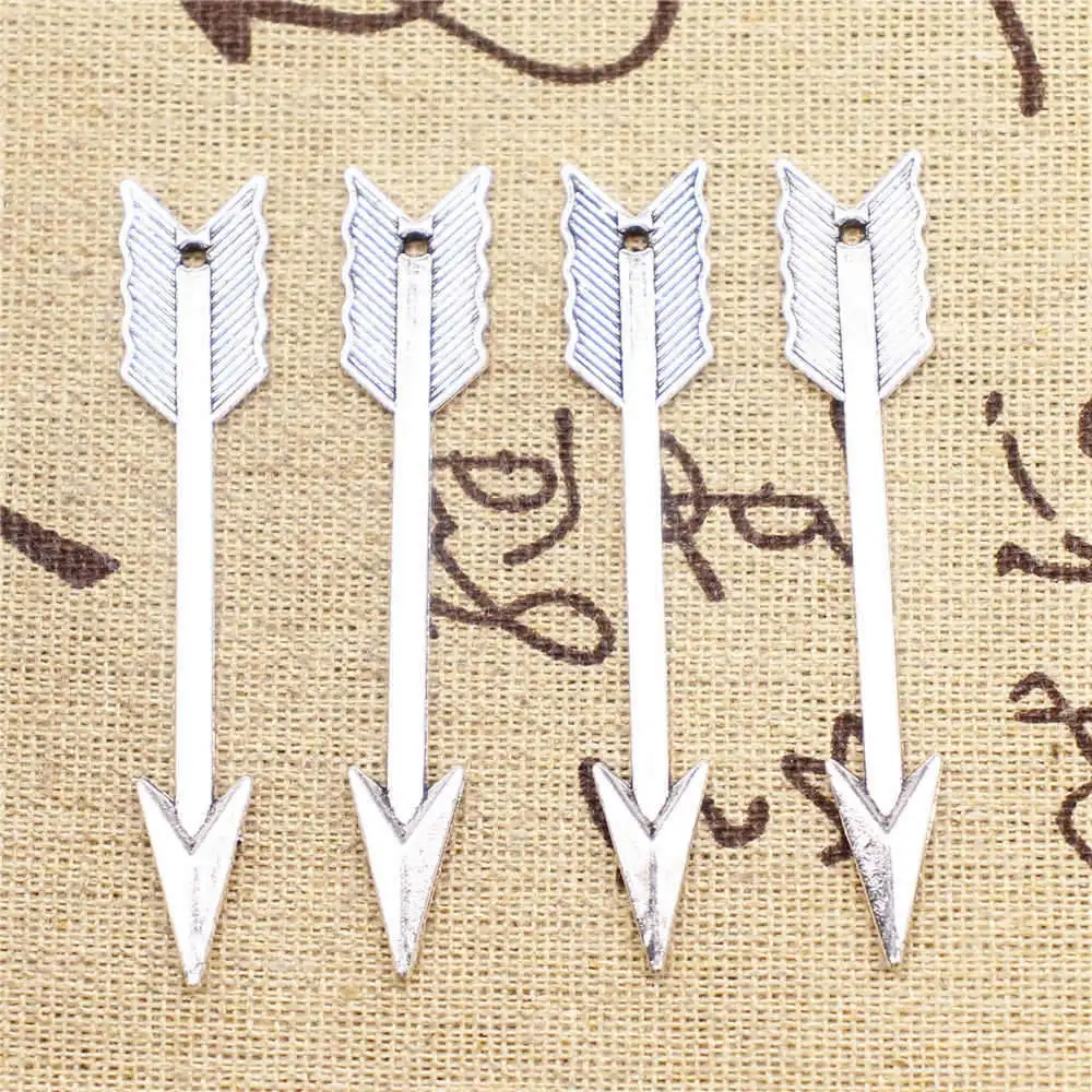 

Аксессуары для ювелирных изделий, подвески в виде лука и стрелы, античное серебро, 15 шт. 63 мм