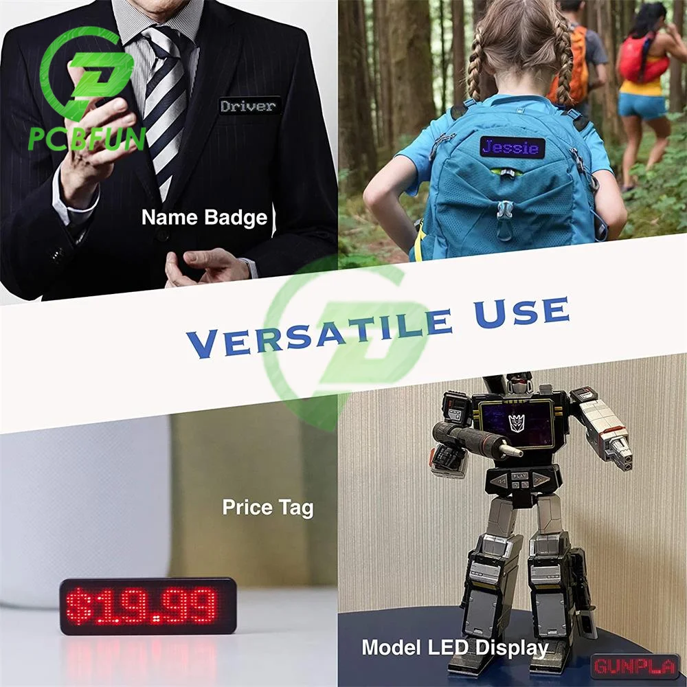 Перезаряжаемый цифровой светодиодный значок Bluetooth программируемый