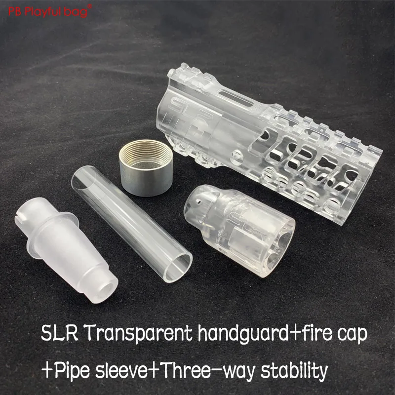 

Tactical Toy gun accessories SLR transparent handguard fire cap three-way stability transparent pipe box cartridge receiver OB23
