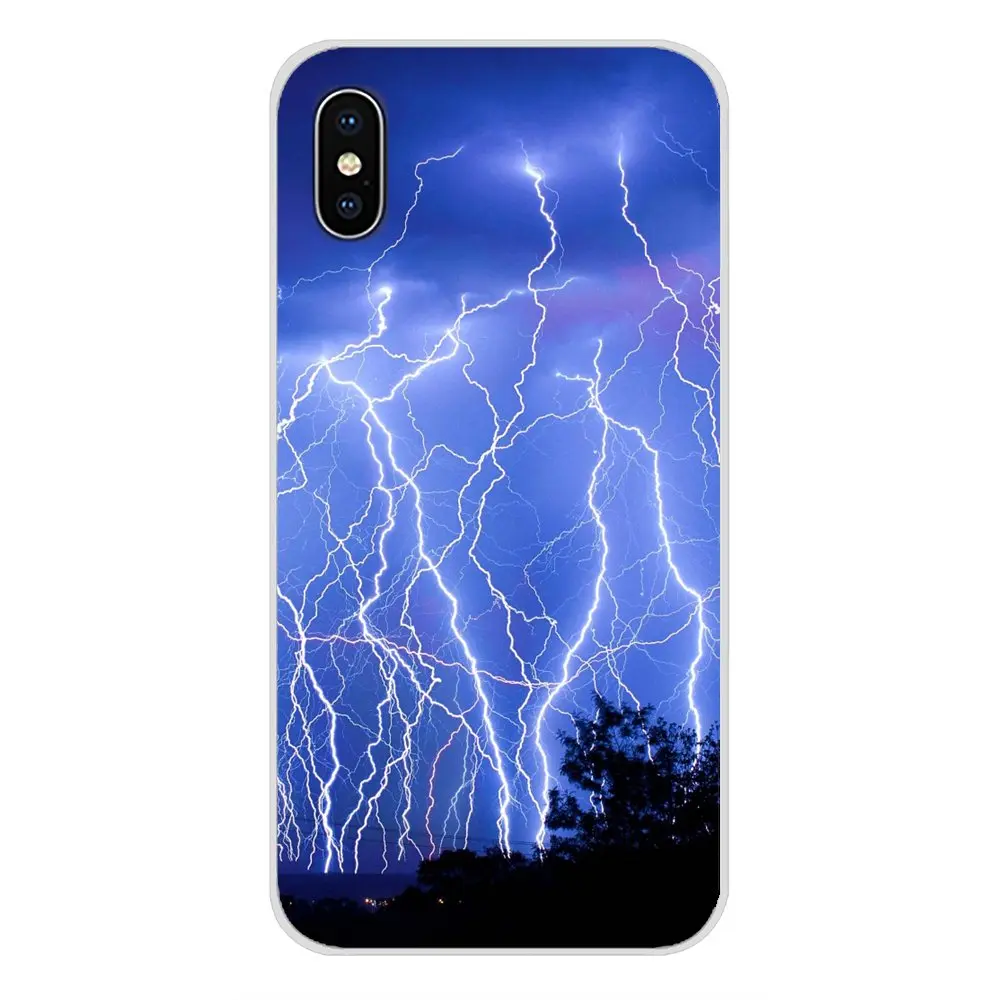 Transparent Clear TPU Case For Sony Xperia Z Z1 Z2 Z3 Z5 compact M2 M4 M5 C4 E3 T3 XA Huawei Mate 7 8 Y3II Thunder Storm Pattern | Мобильные