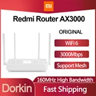 Xiaomi Redmi Router AX3000 Gigabit 2,4G5 ГГц WiFi 6 Широкий диапазон сигнала двухъядерный процессор 256 Мб ОЗУ 4 антенны с высоким коэффициентом усиления сетчатый маршрутизатор