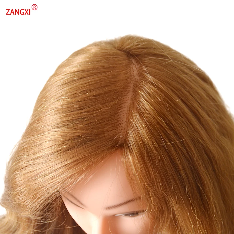 голова манекен 80% человеческого маникен с волосами для практики коса прическа