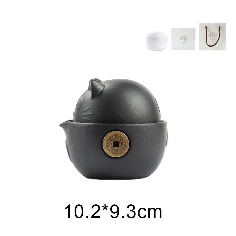 

Cat Series Travel Portable Ceramic Tea Set with Tea Pot Tea Cups Travel Bag for Office Home Travel GRSA889