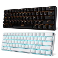 rk61 wired bluetooth compatible keyboard dual mode 60 golden ice blue backlit 61 key portable mechanical gaming keyboard