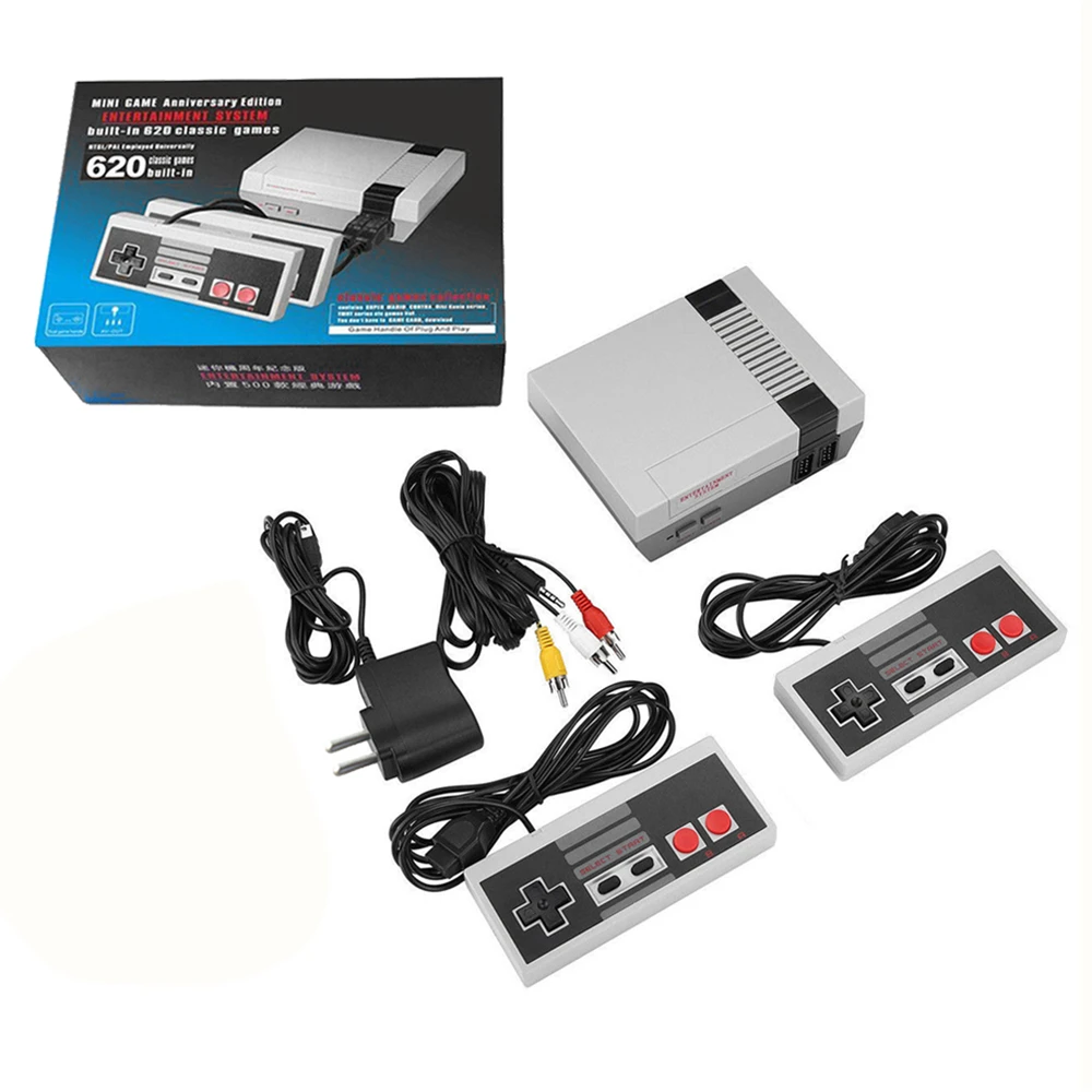

Retro NS NES Video Game Console With 620 Built-in Games 2 Controllers
