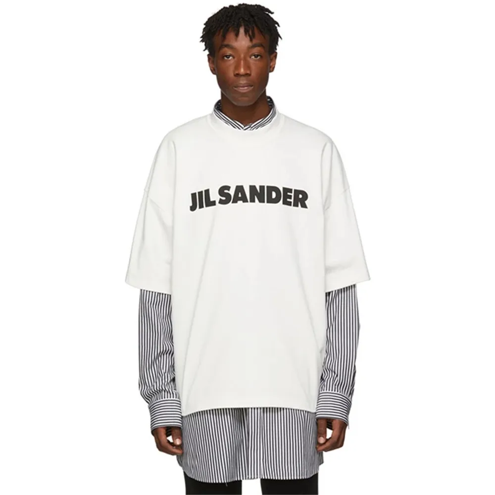 

Summer new unisex T-shirt 100% 1:1 jil sander designer brand high street short-sleeved hip-hop oversized loose and simple T tren