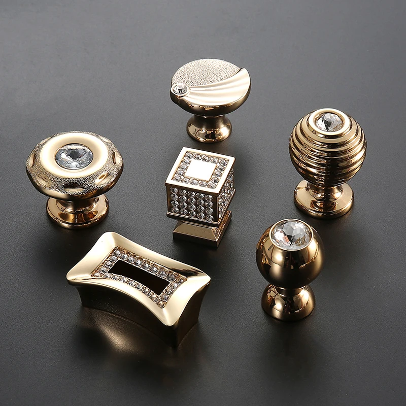 Золотые роскошные ручки ящика шкафа из цинкового сплава для европейского