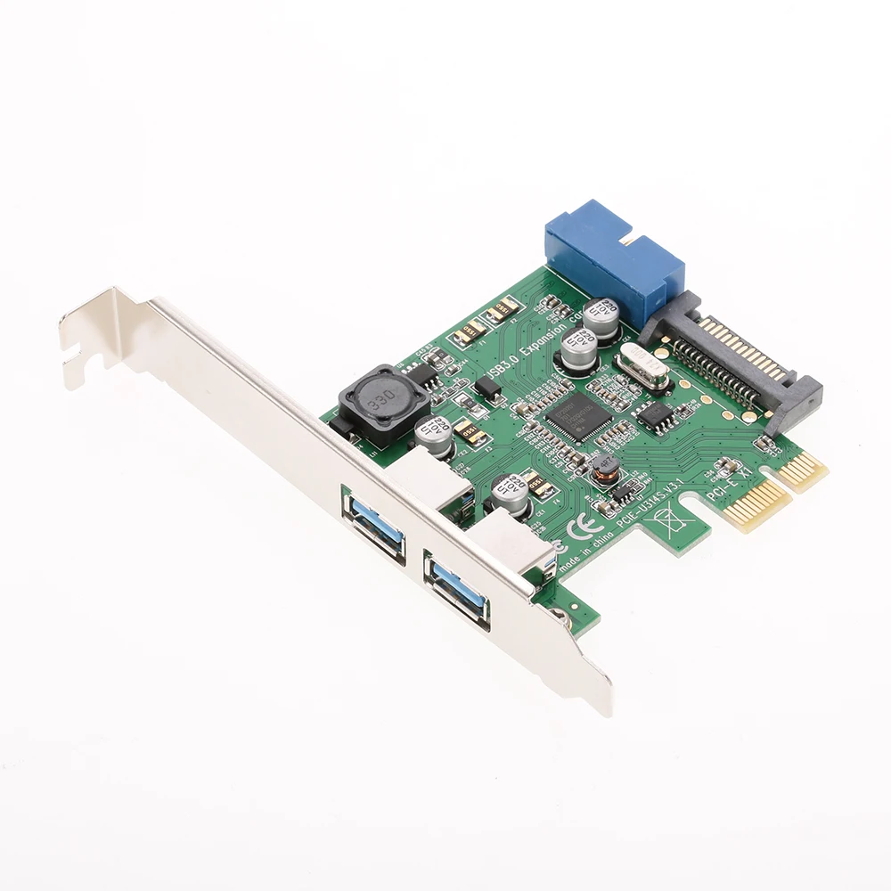 Высокоскоростной до 5 Гбит/с 2 портовый USB 3.0 PCI E Express 19 контактный USB3.0 15 разъем SATA