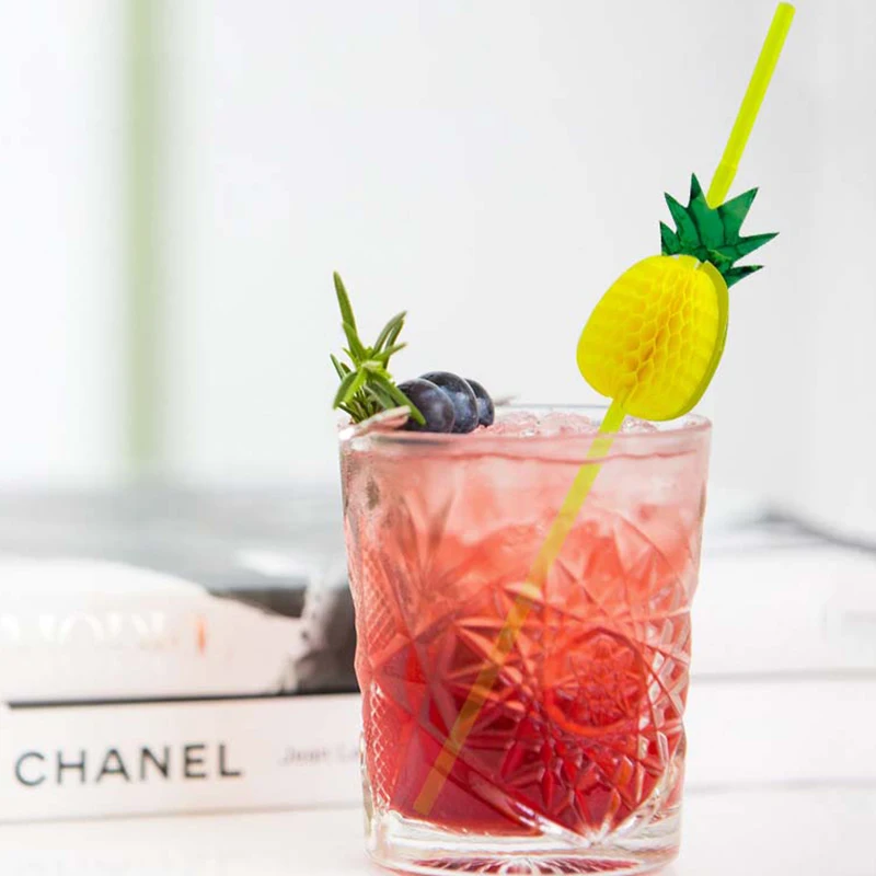 Пластиковые соломинки с фламинго 10 шт. разноцветные ананасы питьевая соломинка