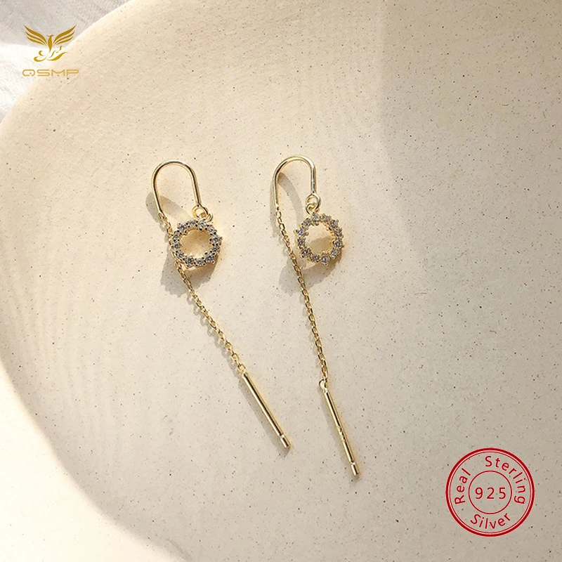 

Женские серьги из серебра YC-EH003 пробы, с цирконием
