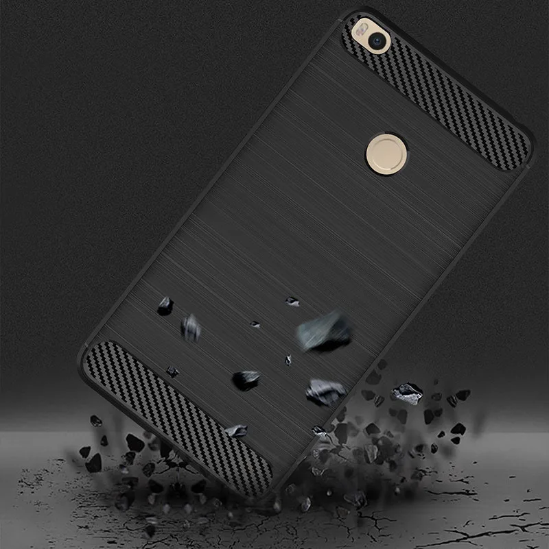 Shock Absorption Cover Soft TPU Anti Scratch Carbon Fiber Back Original Case for Xiaomi Mi Max 2 Max2 6.44&quot Cases | Мобильные