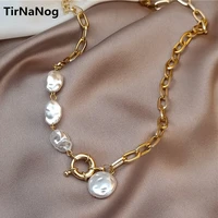 south koreas irregular baroque pearls female 2021 new tide niche design feeling necklace chain of clavicle